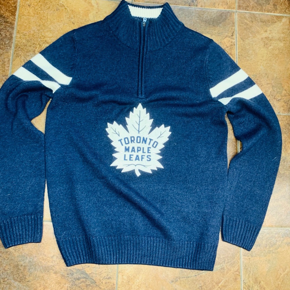NHL Toronto Maple Leafs Blue 1/4 Zip Up Sweater